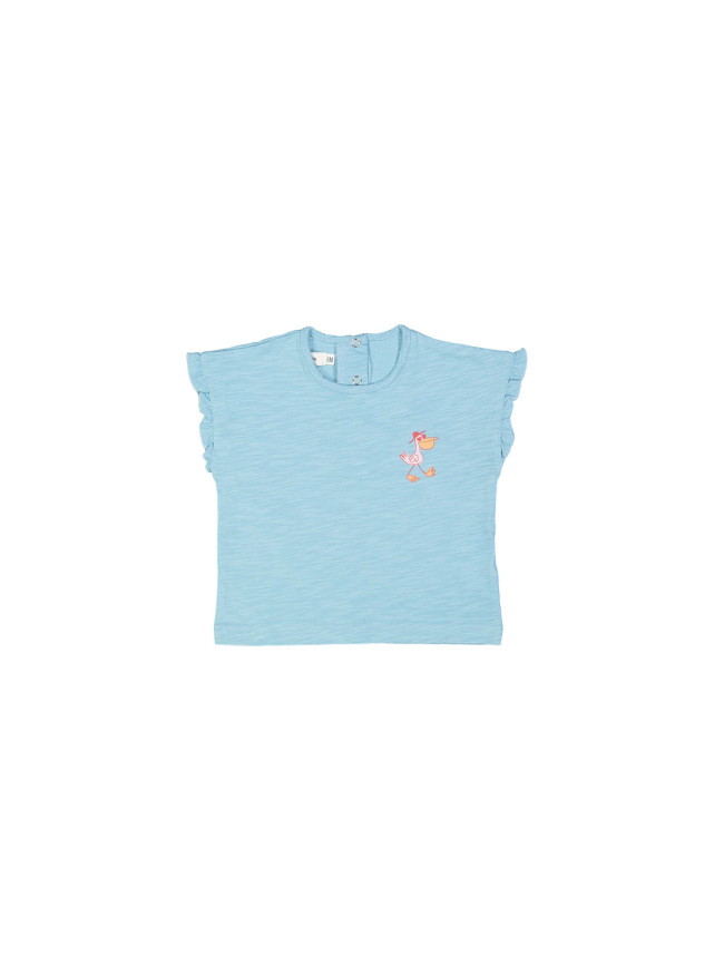 t-shirt mini slub pelican azuurblauw 03m