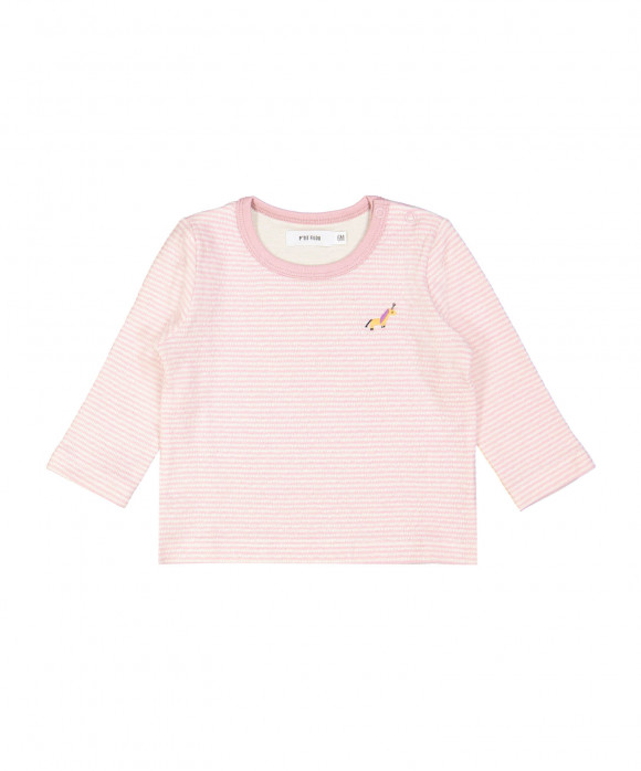 t-shirt mini streep unicorn roze