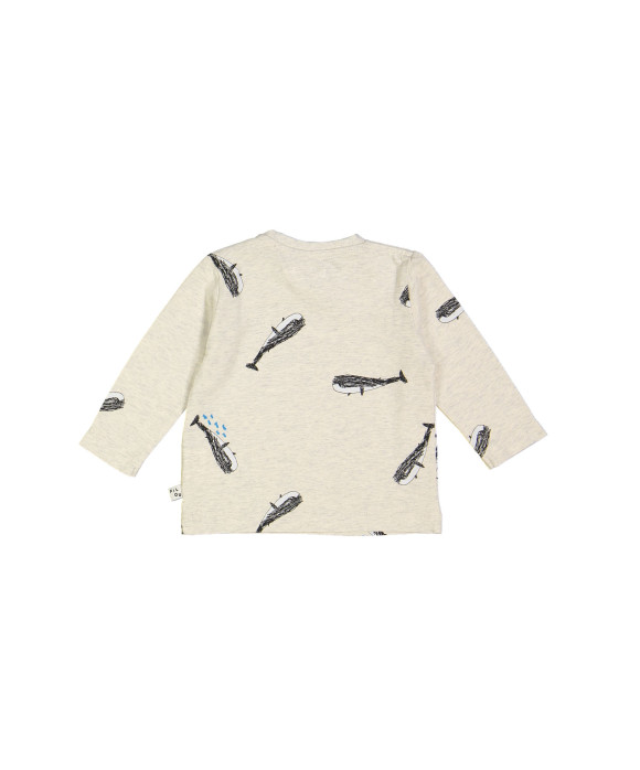 t-shirt mini orka whale all over grijs chiné