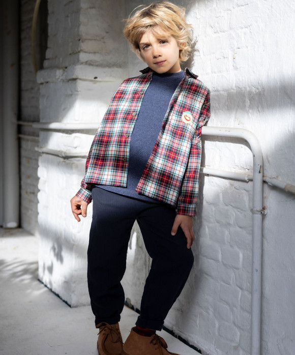 Broek streep donkerblauw 