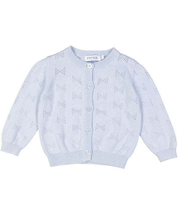 gilet tricot blauw ajour 06m