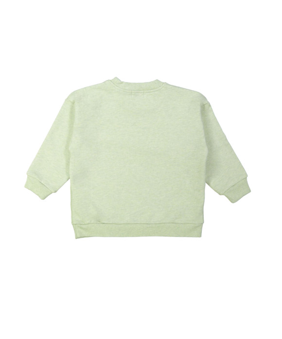 Sweater mains levées vert chiné