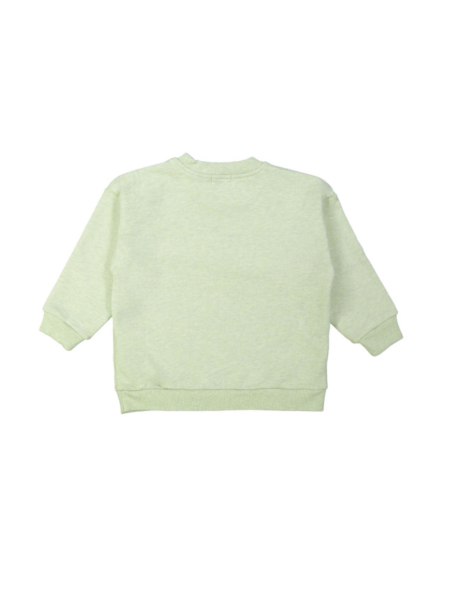 Sweater mains levées vert chiné