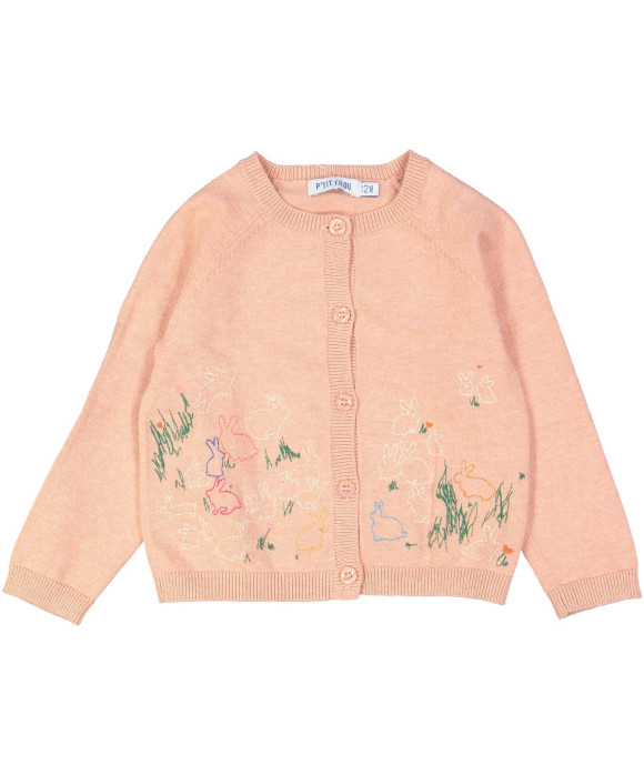 gilet tricot roze animals 12m