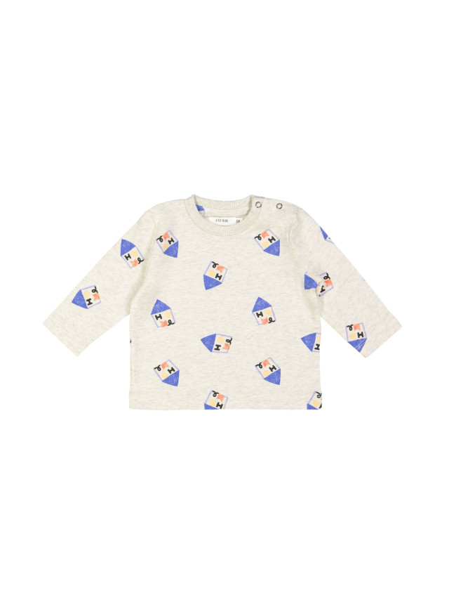 T-shirt mini home chiné all over light gray