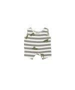 doll dungaree stripe croco allover