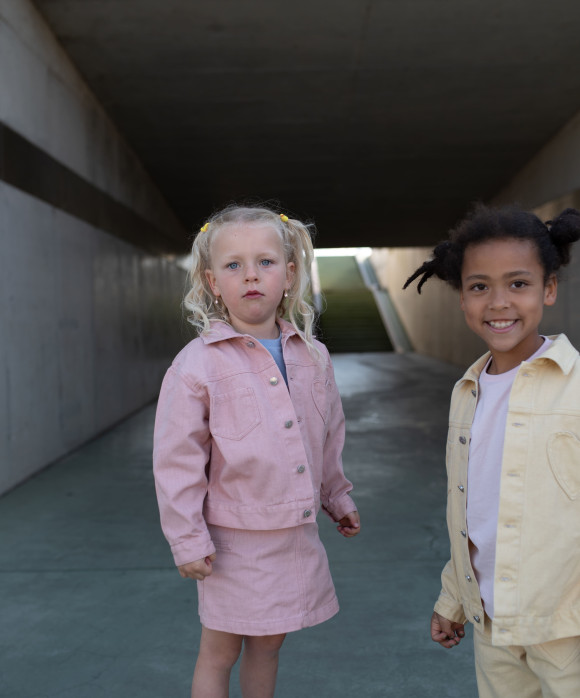 Veste en jean vieux rose