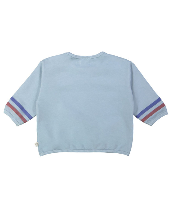 Sweater double stripes lichtblauw 