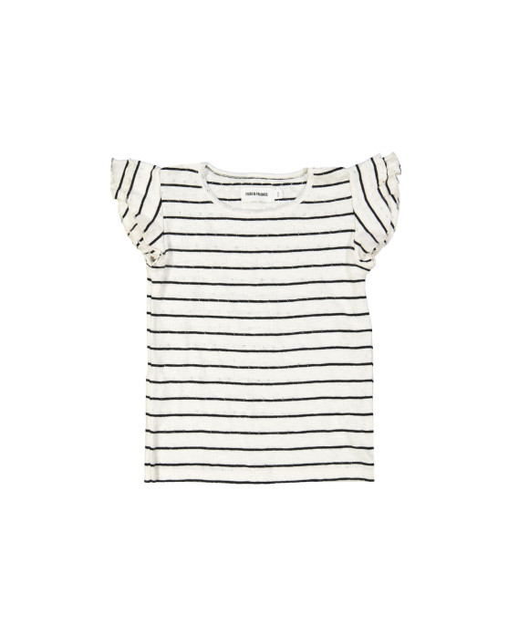 T-shirt stripe ajour ecru