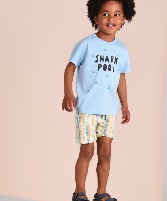 t-shirt boxy shark pool lichtblauw