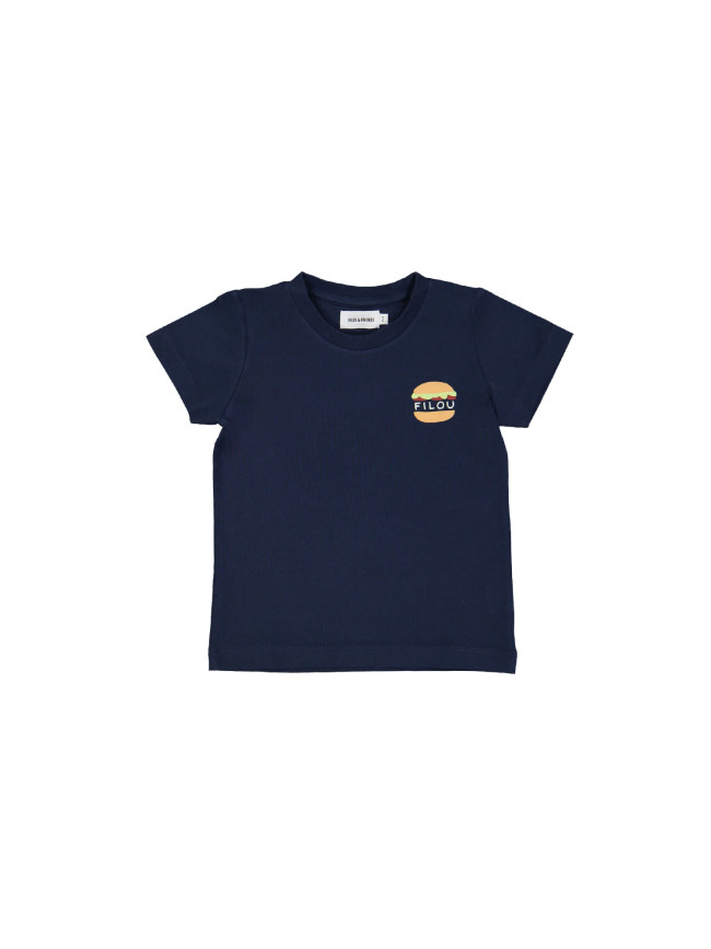 T-shirt hamburger donkerblauw 02j
