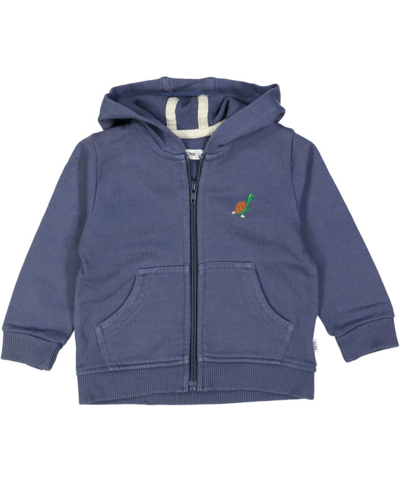 gilet molton blauw schildpad 12m