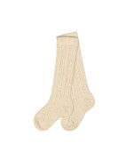 Knee-length socks cable beige