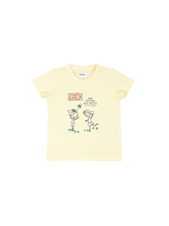 t-shirt shuttle ping pong geel 03j