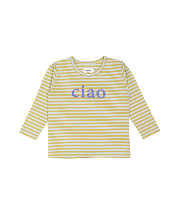 t-shirt streep ciao lichtblauw