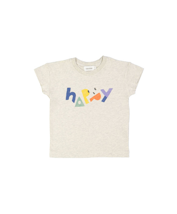 T-shirt happy chiné lichtgrijs