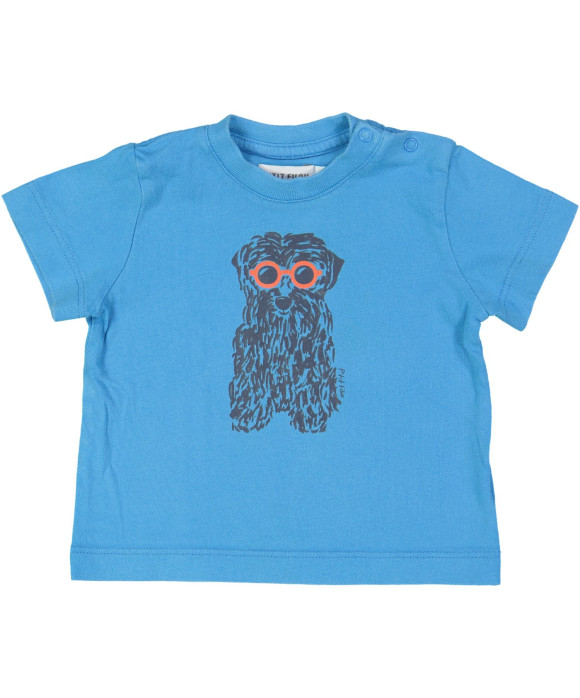 t-shirt blauw hond 06m