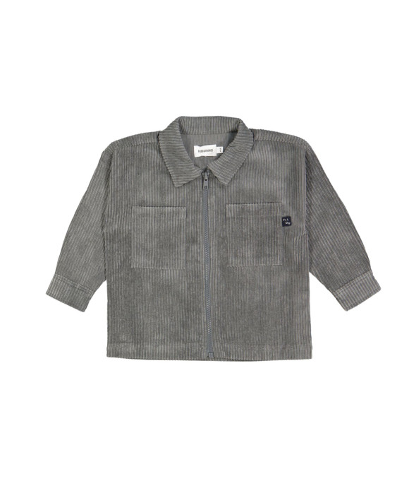 Shirt zipper ribbed gray