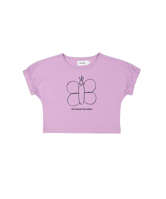 t-shirt boxy radiant butterfly paars