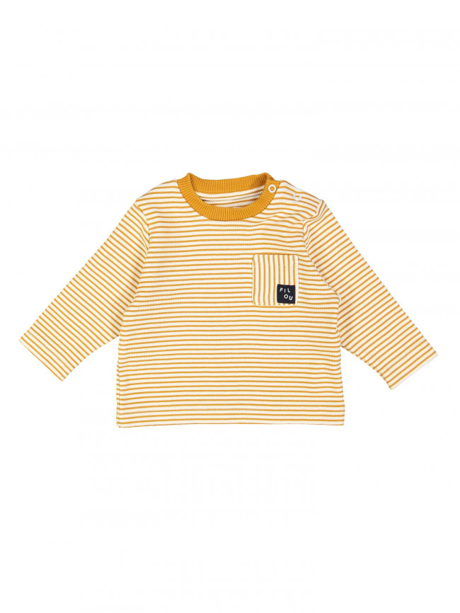 sweater stripe goudgeel 18m