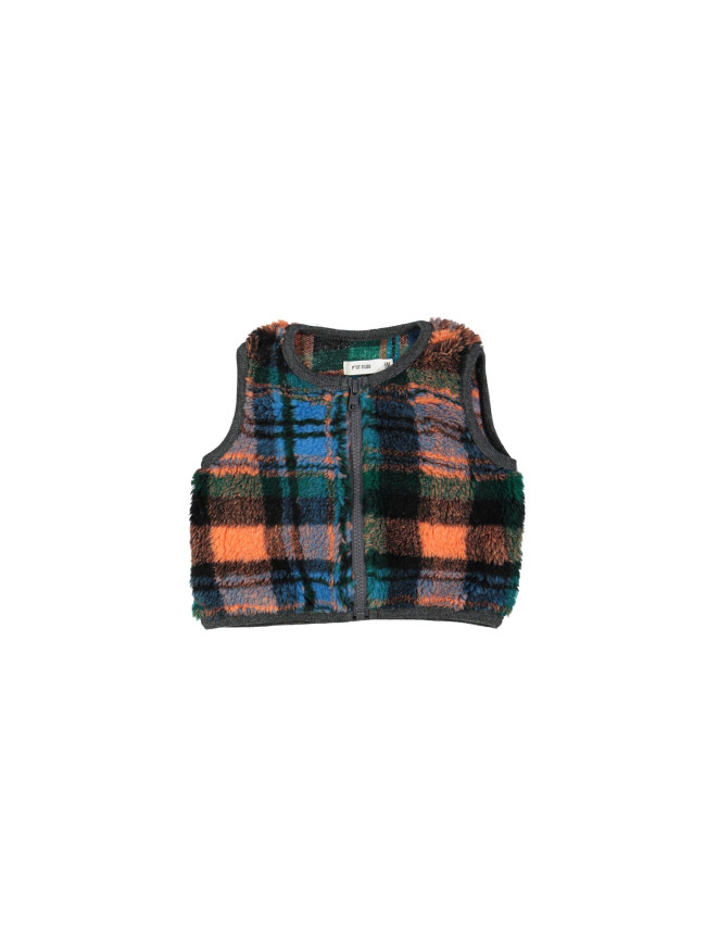 Bodywarmer mini teddy check green