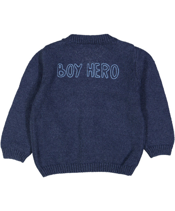 gilet tricot blauw boy hero 09m