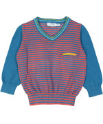 pull blauw v hals  18m