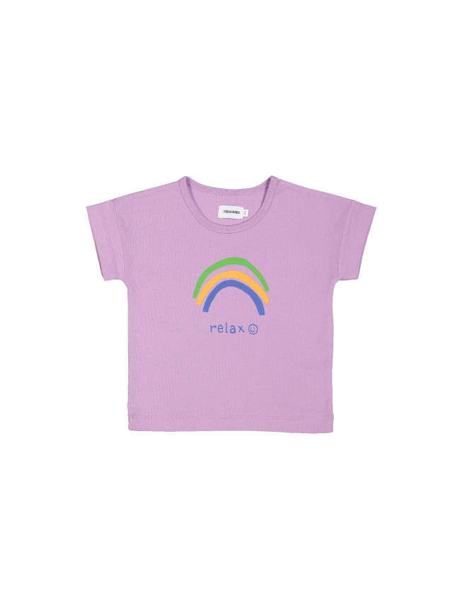 t-shirt boxy regenboog paars 02j