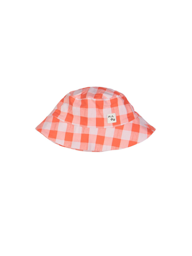 chapeau de soleil vichy rouge