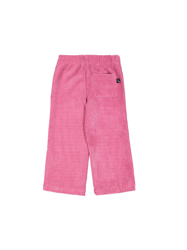 Pantalon confortable velour rose vif