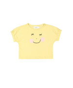 t-shirt happy girl ochre