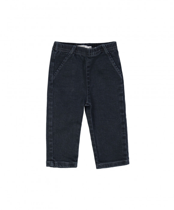 comfy broek mini jeans contrast blauw blauw