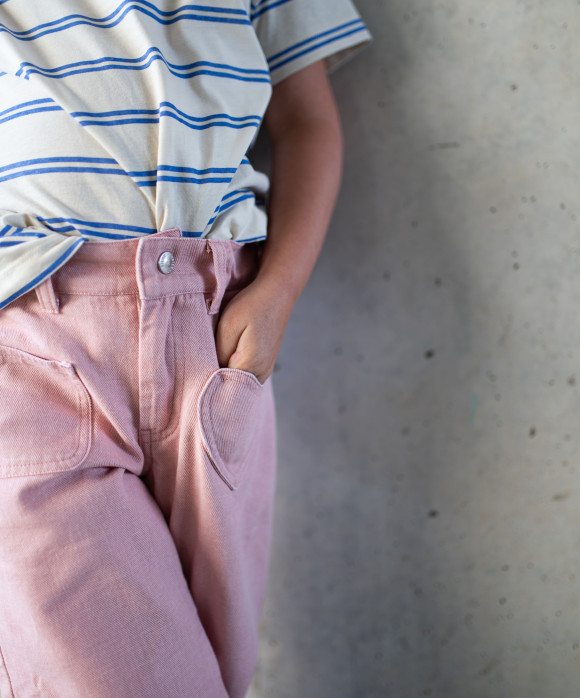 Jeans droit vieux rose