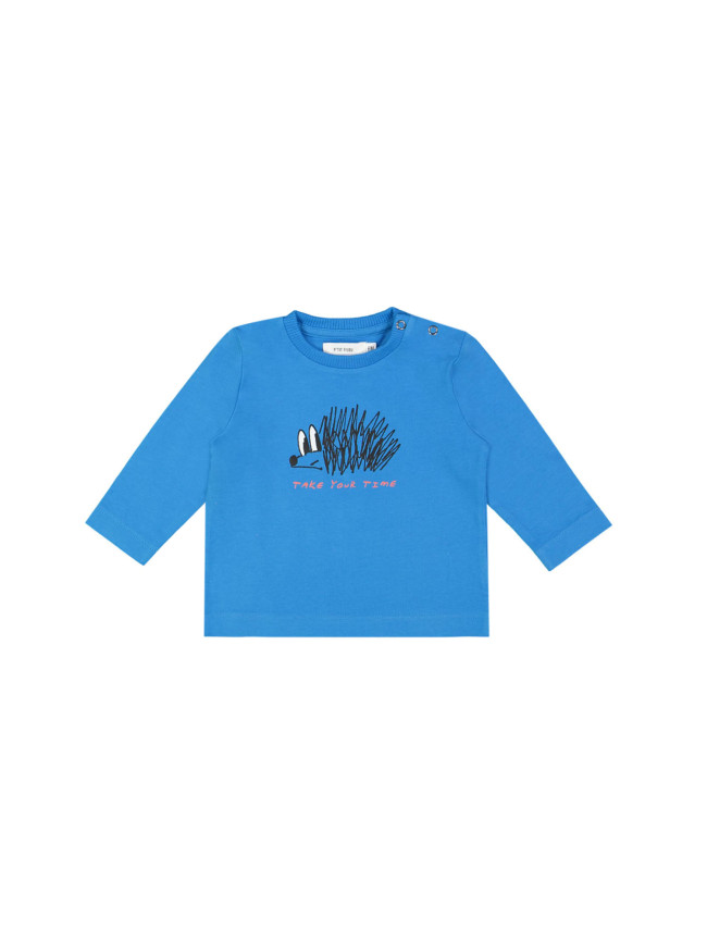 t-shirt mini prends ton temps bleu