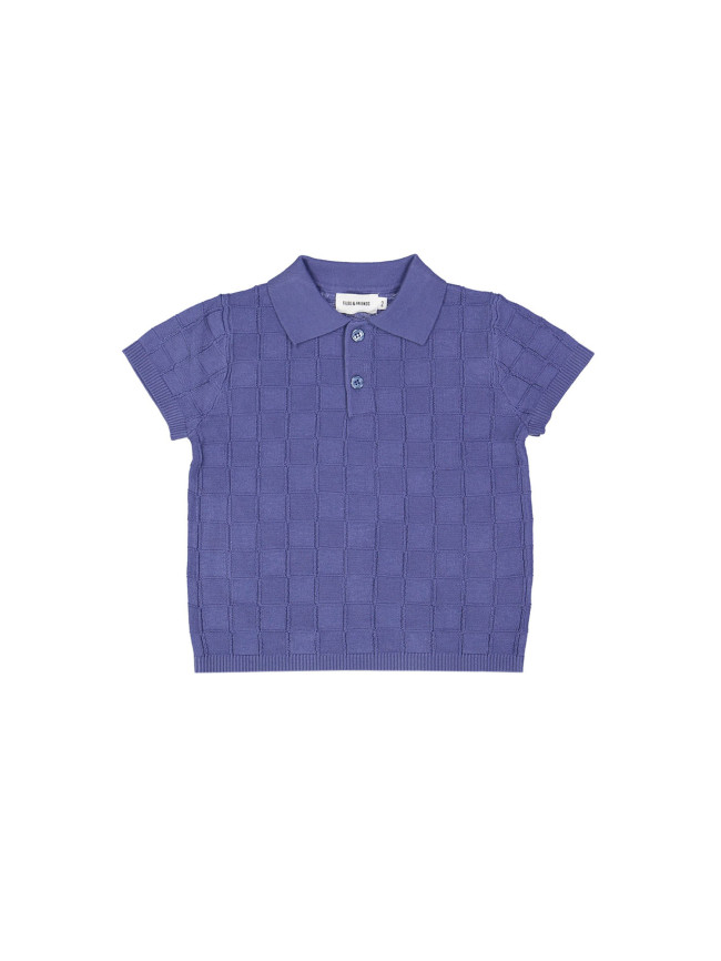 polo carreaux bleu