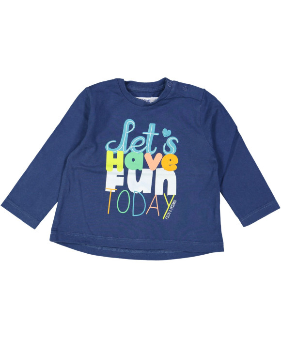 t-shirt blauw let's have fun 09m