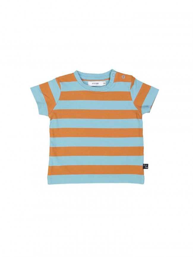 t-shirt mini big stripe blauw 12m