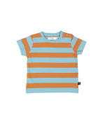 t-shirt mini big stripe blauw 18m