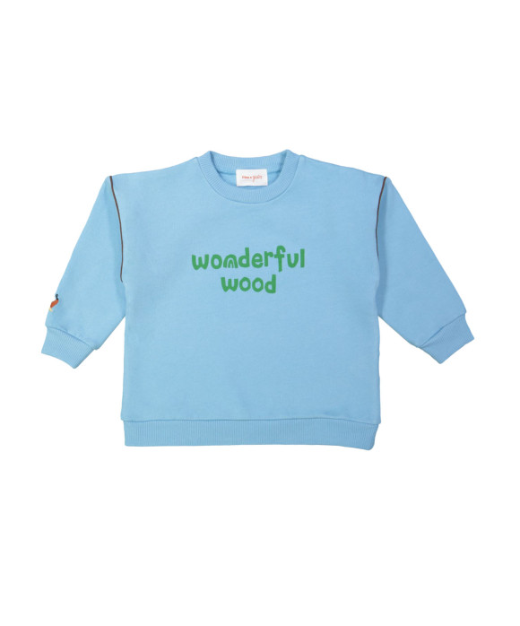 Sweater wonderful wood blauw 