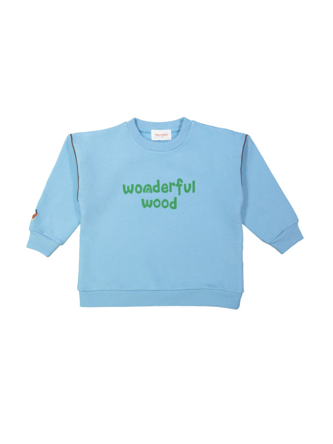 Sweater wonderful wood blauw 12m-18m