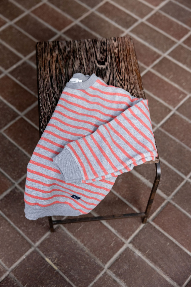 Sweater streep donkergrijs 12m-18m