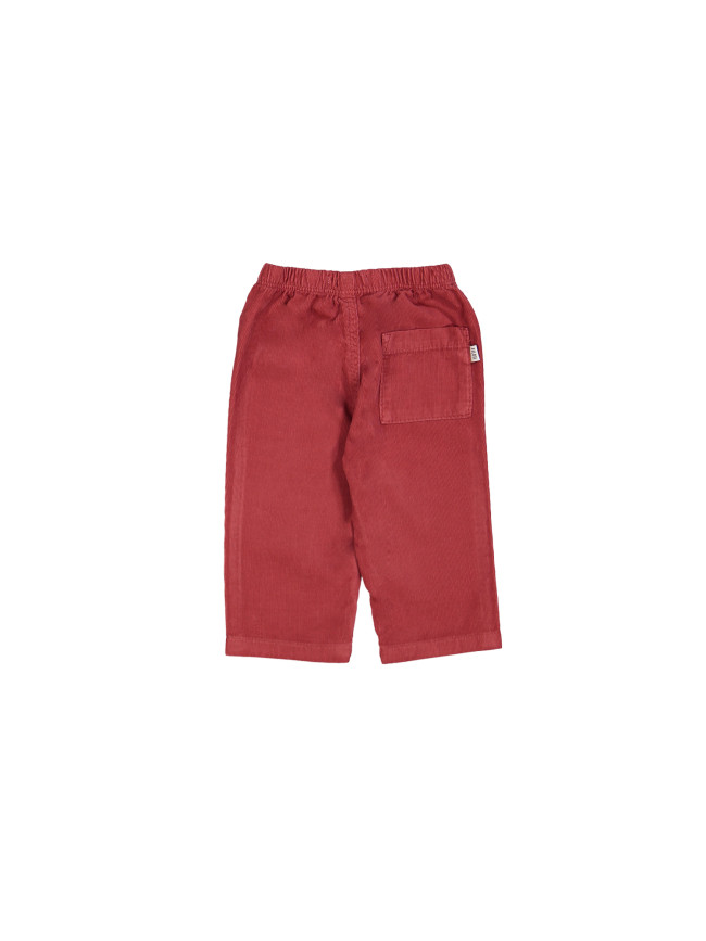 Pantalon comfy mini côtelé rouge