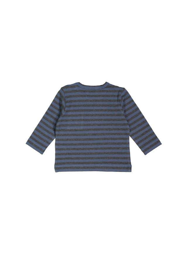 t-shirt mini poche rayure gris bleu