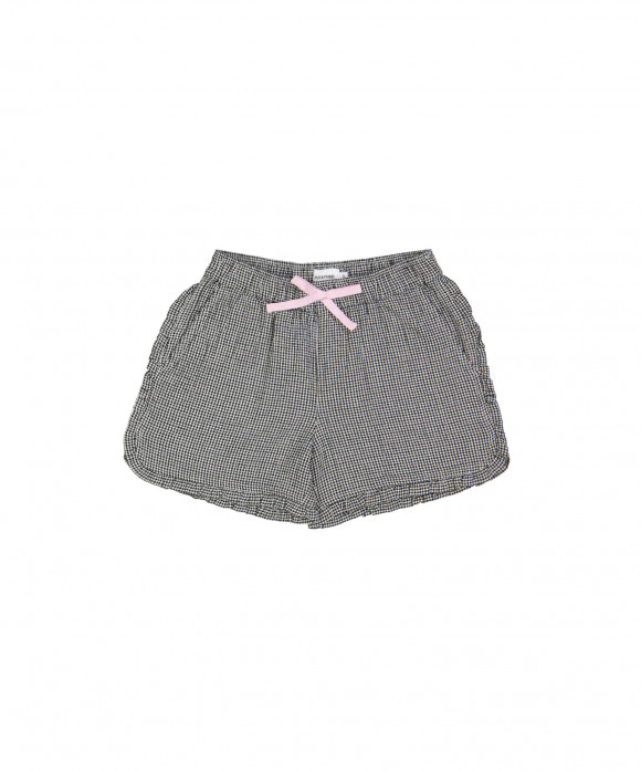 short ruffle vichy zwart