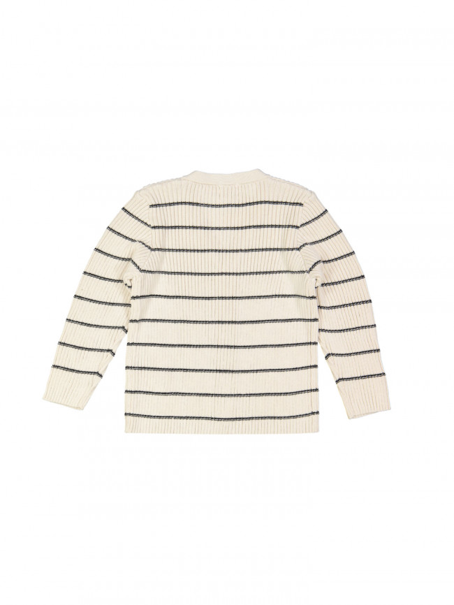 gilet tricot striped ecru 05j