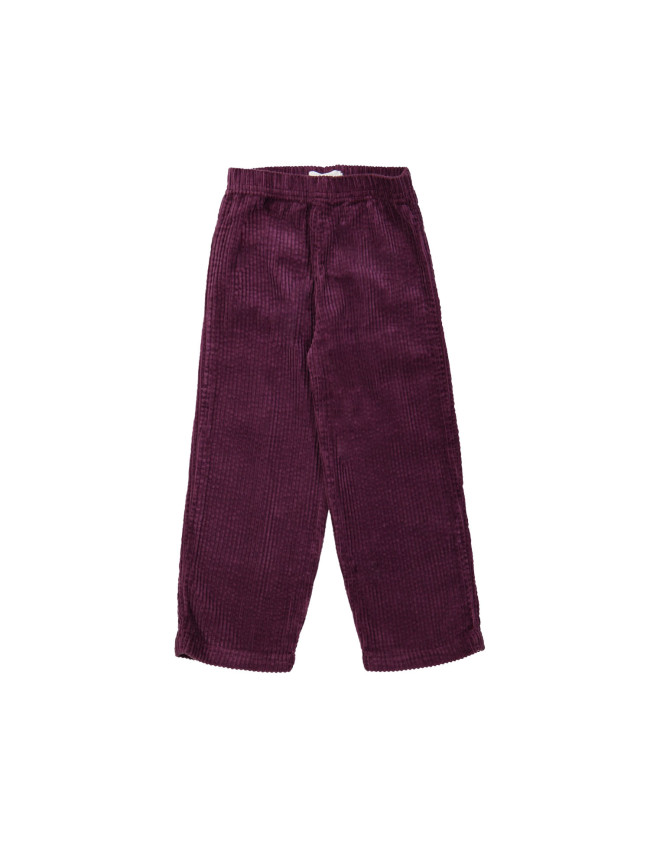 Pantalon confortable larges côtes violet