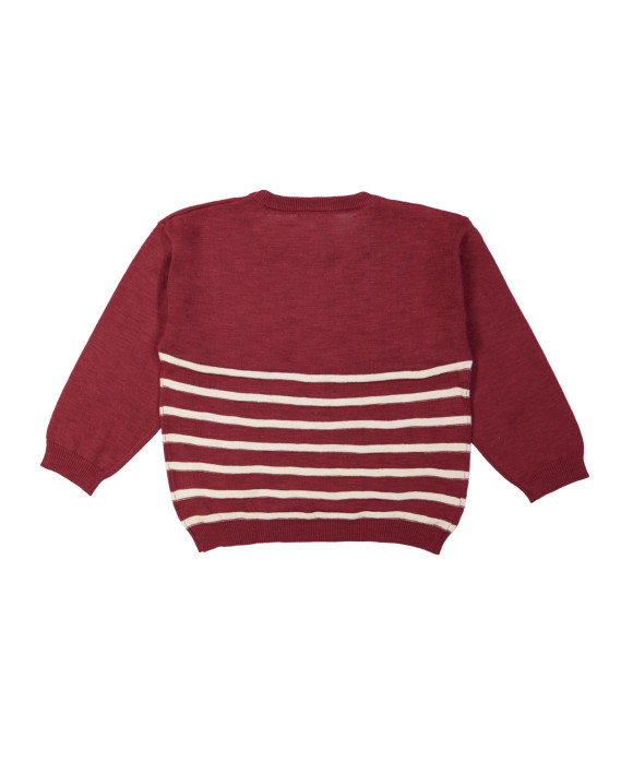 Pull streep bordeaux 