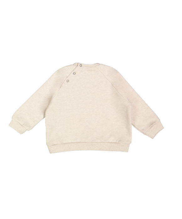 Sweater mini heart smiley chiné beige