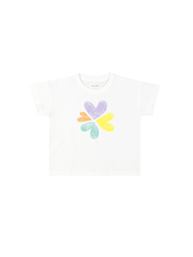 t-shirt clover heart white
