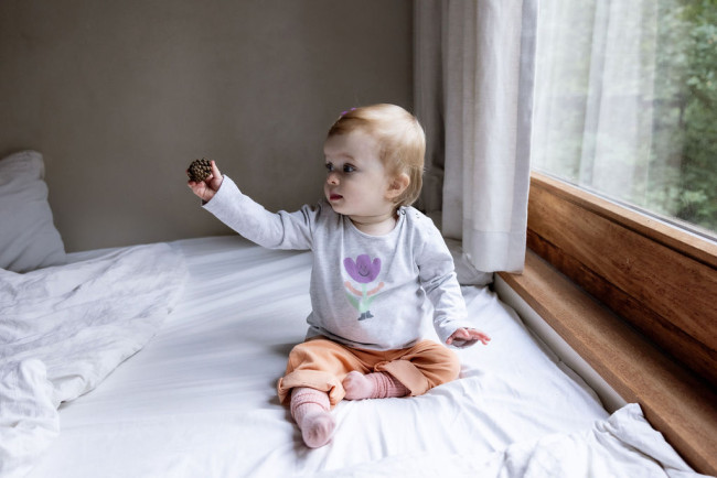 T-shirt flower melange lichtgrijs 18m